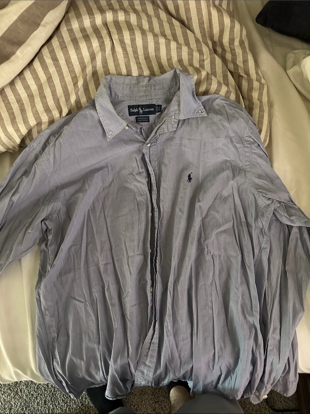 Polo by Ralph Lauren Blue Striped Men's Button-Down Shirt